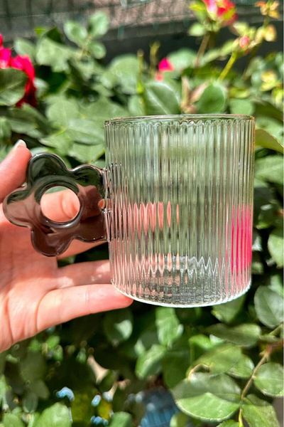 MİEN Mien Papatya Glass Cup with Handle
