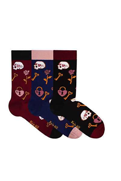 Pirin Hill Sosete Bumbac Box 3 Colour Cotton Socks St Valentine's Day Bordeaux Jeans Black