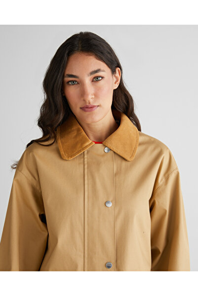 Gant Kadın Bej Relaxed Fit Klasik Yaka Ceket