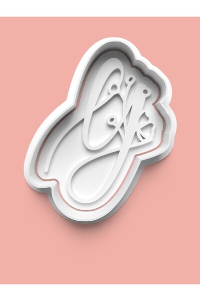 AKTASTORE قالب كوكيز على شكل حرف Y منقوش بالزهور وقالب عجينة السكر