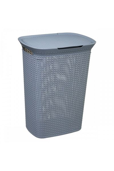 5 five simply smart Scandi laundry basket, plastic, gray, 57 liters, 46x35x61.5 cm