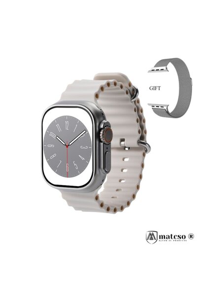 matcso by CSM 4U PRODUCTS® matcso HW3+ AMOLED Smartwatch, 49mm, 128MB RAM, 4GB storage, NFC, Heart Rate, Sleep, Titanium Gold