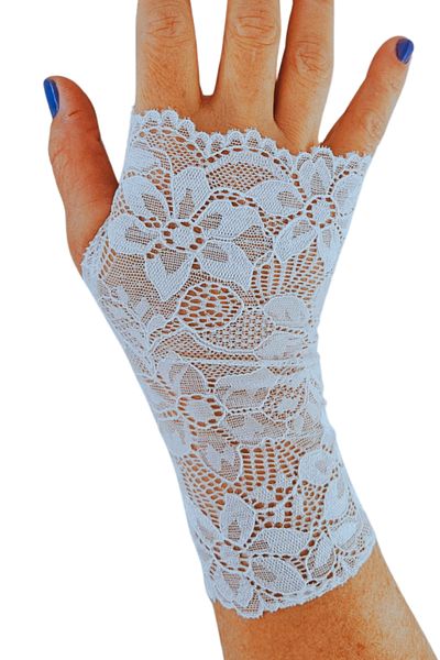 Attolya Lace Gloves, Lace, Gift in Bag, Bride, Dance Gloves, Dance Costume, Black and White Lace