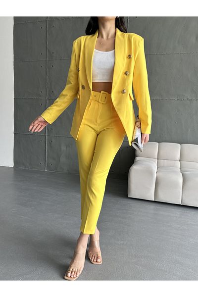 MYGİYİMİSTANBUL Belted Jacket Trousers Set