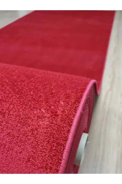 AKSEREN Protokol Kırmızı Kaymaz Jel Taban & Organizasyon Halısı Kalın Yolluk