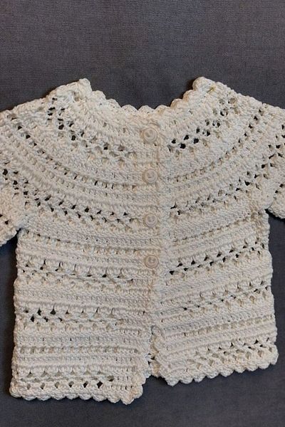 Uretti - Talia 8659 2842 Hand Knitted Cotton Thread Girl's White Cardigan - 9 / 12 Months