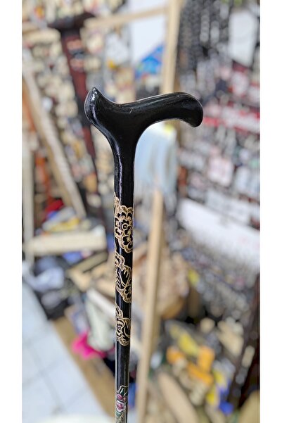 AHŞAPCİTY Özel işlemeli Devrek Bastonu Kızılcık Ağacı