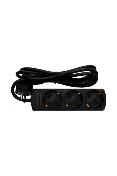 Homelux Prelungitor Strohm, 3 prize, protecție copii, 3x1mm, 3m, negru
