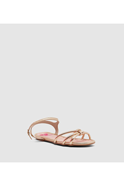 Molekinha Girls Sandals With Back Strap Gold | Made In Brazil