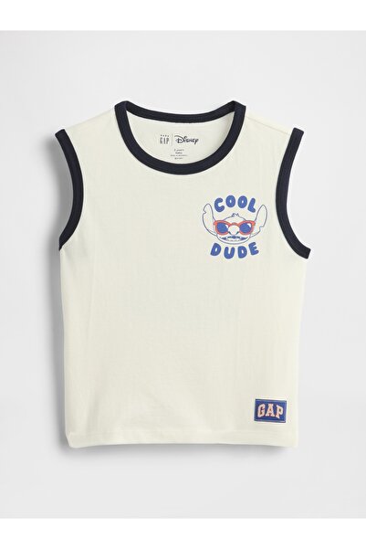 GAP Erkek Bebek Beyaz Lilo & Stitch Grafik Baskılı Atlet