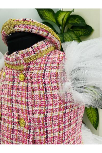 Marka Sensin Kids Girl's Fabric Tutu Skirt and Tutu Sleeve Fluffy Dress Hair Crown Bag Set of 3