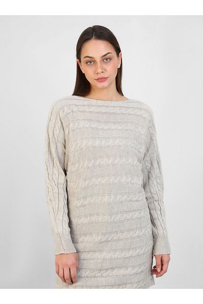 Por La Cara Knitwear Tunic - Χρώμα πέτρας - Por La Cara