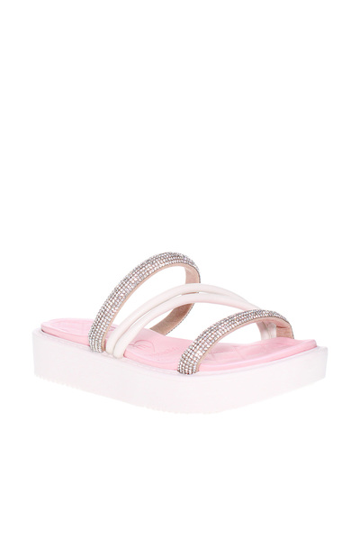 Molekinha Pre Teen Girls Sandals Off White/Pink | Made In Brazil