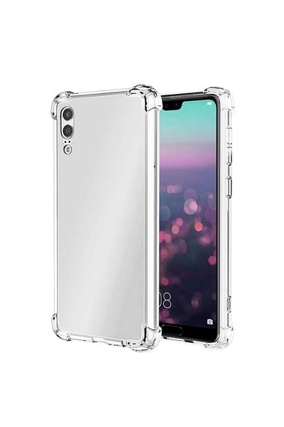 SKYDDAR INNOVATION Carcasă pentru Huawei P20, rezistentă la șocuri, transparentă, subțire, din silicon, set de autocolante
