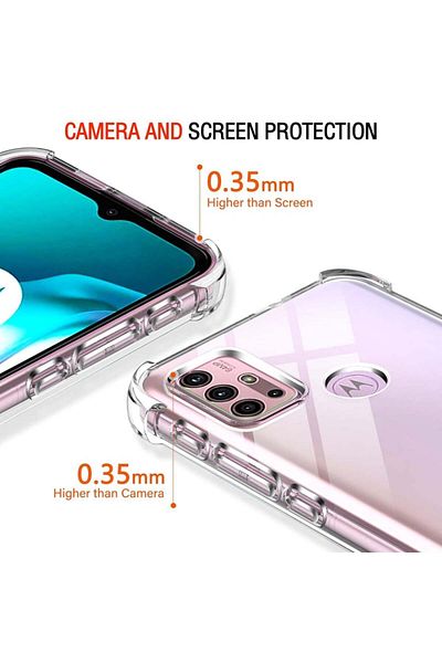 SKYDDAR INNOVATION Husă pentru Motorola Moto G30 / G10 / G20, rezistentă la șocuri din silicon subțire, transparentă, set de autocolante