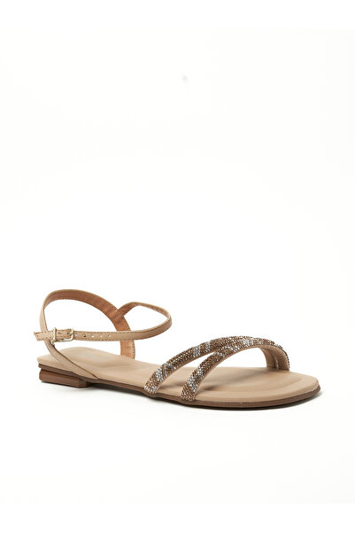 VİZZANO صندل فيزانو نسائي بحزام خلفي، بيج | صنع في البرازيل