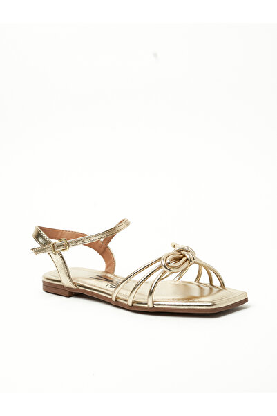 VİZZANO صندل فيزانو نسائي بحزام خلفي ذهبي | صنع في البرازيل