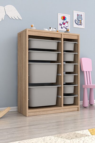 Pratico Cosmo XS Çok Amaçlı 10 Sepetli Mutfak Banyo Kiler Dolabı Gri