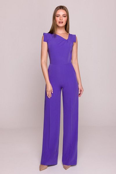 Stylove Asymmetrical Neckline Jumpsuit - Purple