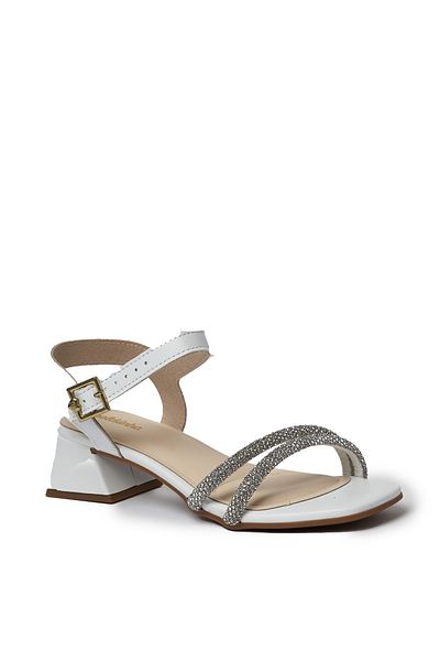 Molekinha Pre Teen Girls Sandals With Back Strap White | Made In Brazil