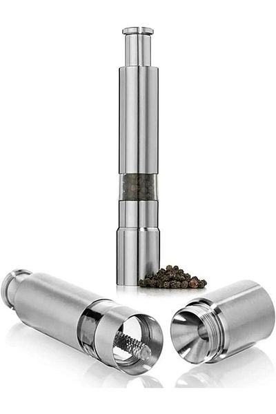 Tahtakale Dünyası Black Pepper Salt Mill Press Steel Spice Grinder Salt Shaker Pepper Shaker