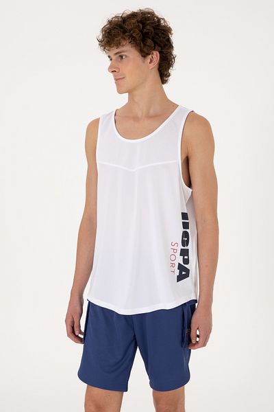 U.S. Polo Assn. Men's Regular Fit Crew Neck White Sleeveless T-Shirt 50299524-Vr013