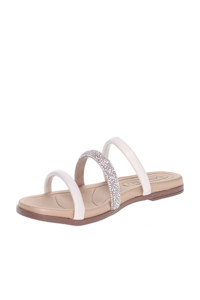 Beira Rio Ladies Low Heel Sandals White | Made In Brazil