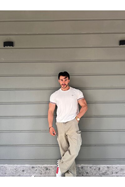 ESY BUTİK Triko çizgili erkek kısa kollu tişört