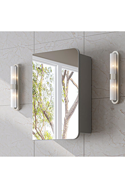 ROOMART Likya Kulpsuz Tek Kapaklı Aynalı Mdflam 45 Cm Aynalı Banyo Üst Dolabı