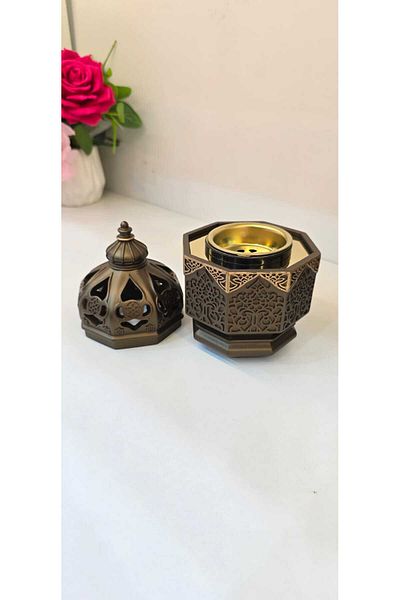 D&H Damanhoor Charcoal Incense Burner for Oud, Bakhoor, Frankincense – Aromatherapy & Decor