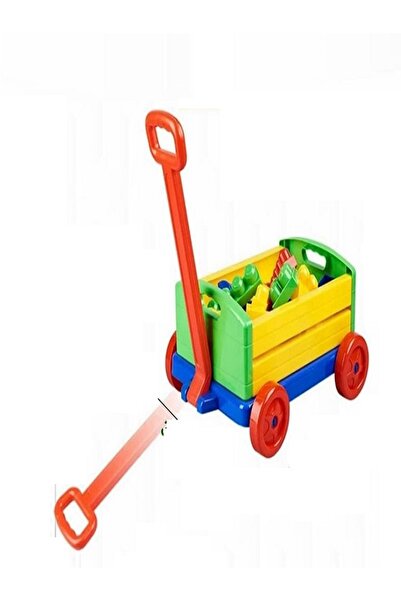 rexa عربة مكعبات البناء - لعبة سحب من 6 قطع للأطفال الصغار