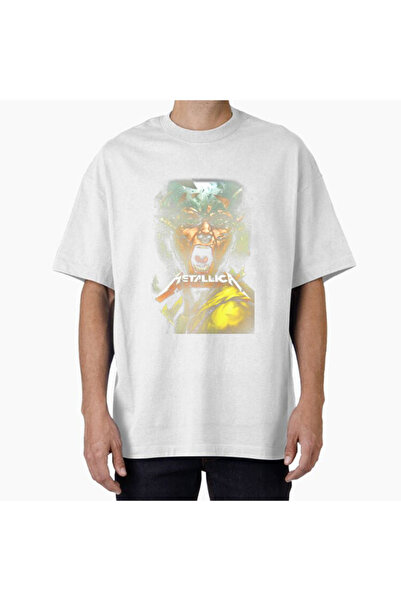 COMVİCHO Unisex Metallica25 Design Printed Oversize T-Shirt