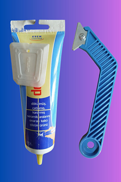 HAFSER 2'Li Set Fayans Arası Krem Hazır Derz Boyama Dolgusu + Derz Kazıyıcı T...