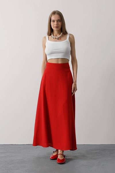 isez Linen SKirt - Red