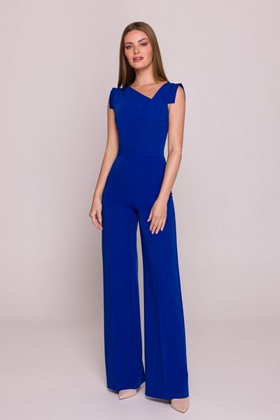 Stylove Salopetă cu decolteu asimetric - Albastru cobalt