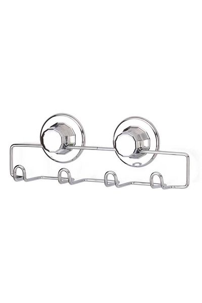 Homelux Metal Wall Hook with 4 Hooks, Silver