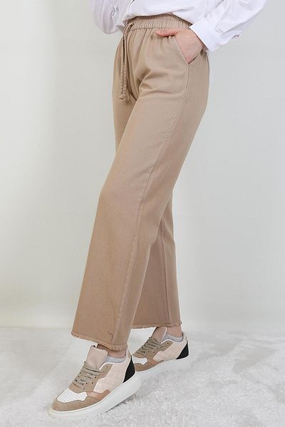 giz astore Tassel Cuffed Trousers Milk Coffee