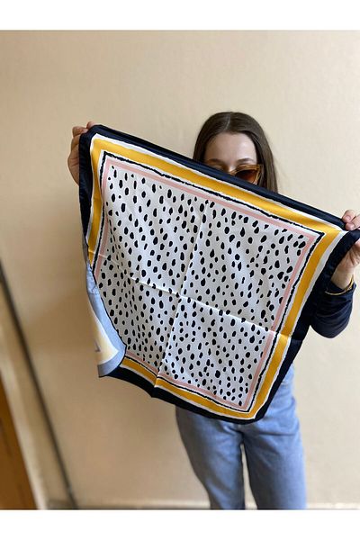 sema aksesuar Black and White Dot Patterned Scarf - Bandana - Gift