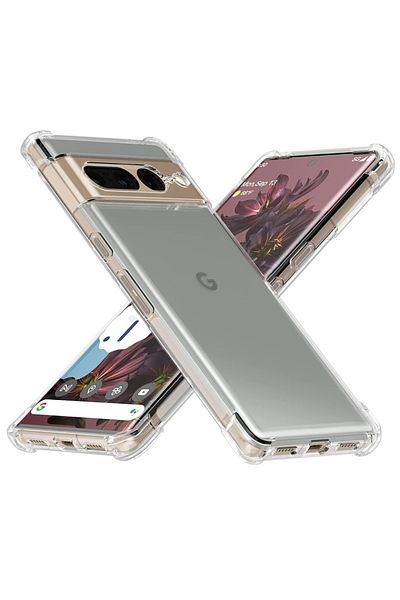 SKYDDAR INNOVATION Cover for Google Pixel 7 Pro, Shockproof Clear from Silicone Slim, Transparent, sticker set