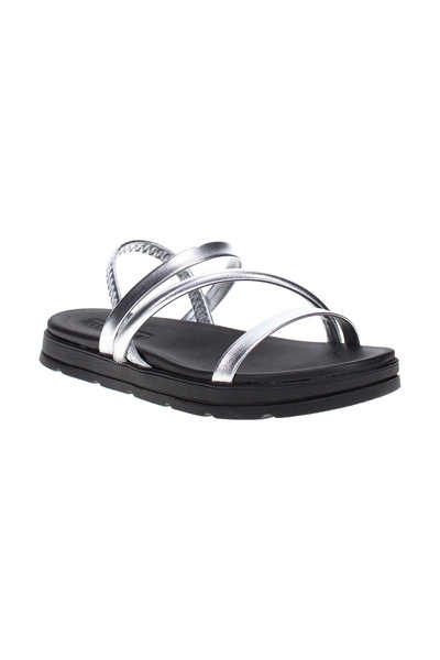 Moleca Ladies Flat Sandals Silver | Made In Brazil