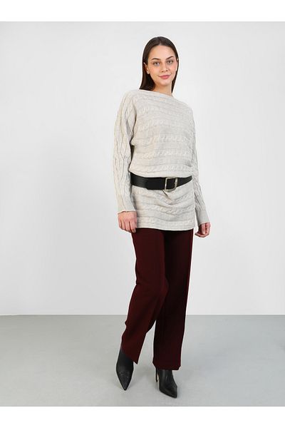 Por La Cara Knitwear Tunic - Χρώμα πέτρας - Por La Cara
