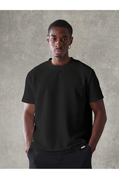 MODAVİBE Tricou simplu de bază – Decolteu tip crew neck, Bumbac poliester, Țe...