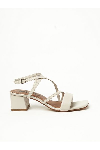 Y.SO Ladies Mid Heel Sandals White | Made In India