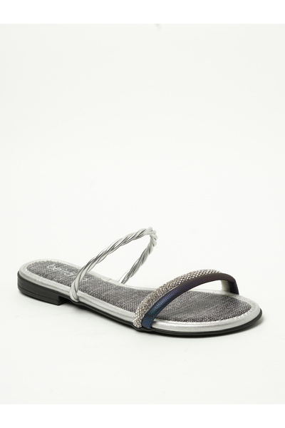 Beira Rio Ladies Flat Sandals Silver | Made In Brazil