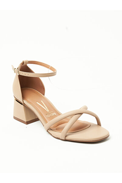 VİZZANO صندل فيزانو نسائي بكعب منخفض - بيج | صنع في البرازيل