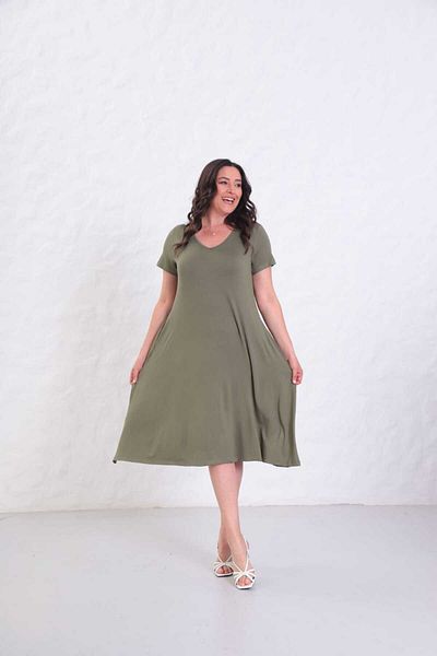 Markasız ucuz Viscon Fabric Pocket Summer Dress