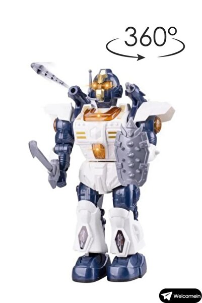 Ceren Oyuncak Ceren Ctoys Beyaz Walking Sesli Ok Atan ve 360 Derece Dönen Robot 6051