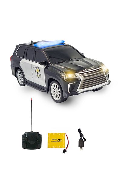 PLAYZO 1:12 Scale Remote Control Police SUV Toy Car Rechargeable battery with Lights and Sound