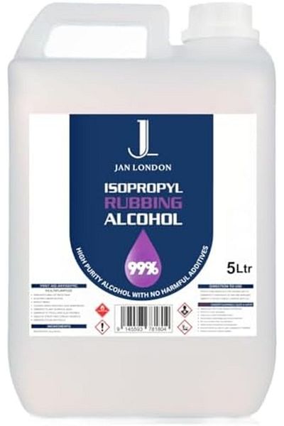 JAN LONDON Isopropyl Rubbing Alcohol 99.9% 5L | High-Purity Multipurpose Cleaner for Home, First-Aid & More