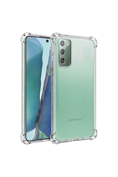SKYDDAR INNOVATION Husă pentru Samsung Galaxy Note 20, rezistentă la șocuri din silicon subțire, transparentă, set de autocolante